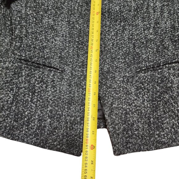 Theory Women's  Tweed Wool Blend Open Front Jacket - Size 8 - Black/Grey - Picture 13 of 14